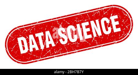 data science sign. data science grunge red stamp. Label Stock Vector