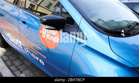 Berlin, Germany. 10th Apr, 2020. An electric car from Renault is being charged. Credit: Annette Riedl/dpa-Zentralbild/ZB/dpa/Alamy Live News Stock Photo