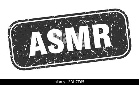 asmr stamp. asmr square grungy black sign Stock Vector