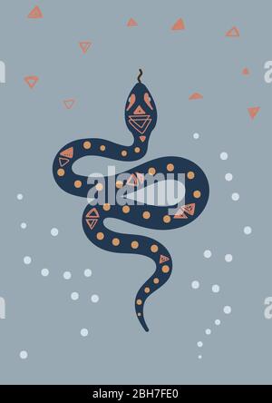 Occult snake symbol vector illustration. Stock Vector