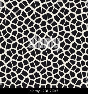 Seamless irregular lines vector mosaic pattern. Abstract chaotic tessellation texture Stock Vector