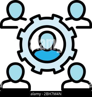 Gear system cohesion icon. Outline gear system cohesion vector icon for web design isolated on white background Stock Vector