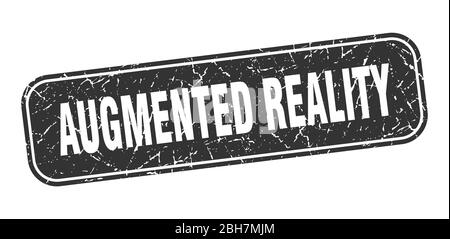 augmented reality stamp. augmented reality square grungy black sign Stock Vector