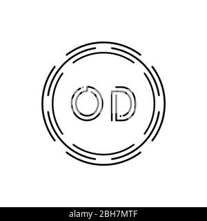 Initial Monogram Letter OD Logo Design Vector Template. Digital Technology OD Letter Logo Design Stock Vector