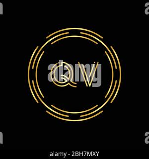 Initial letter QV logo design with modern business typography vector ...