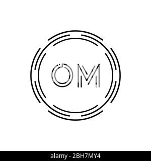 Initial Monogram Letter OM Logo Design Vector Template. Digital Technology OM Letter Logo Design Stock Vector