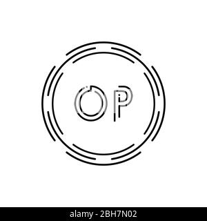 OP Monogram logo letter with simple shape and circle rounded design ...