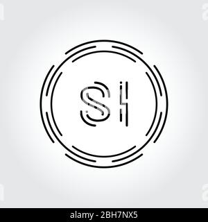 Initial SI Logo Design Creative Typography Vector Template. Digital Abstract Letter SI Logo Vector Illustration Stock Vector