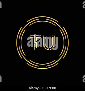 Initial Letter TU Logo Creative Typography Vector Template. Circle Letter TU Logo Design Stock Vector