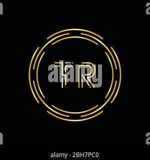 Initial Letter TR Logo Creative Typography Vector Template. Circle Letter TR Logo Design Stock Vector