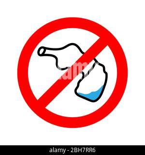 say no to bottle plastic vector graphic design illustration Stock Vector