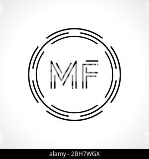 Initial MF letter Logo Design vector Template. Abstract Letter MF logo Design Stock Vector