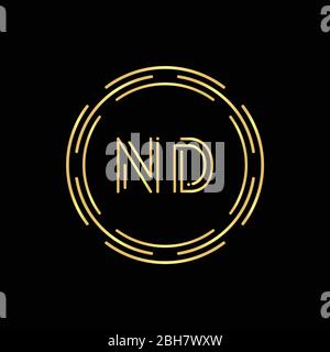 Initial Letter ND Logo Design Vector Template. Digital Abstract ND Letter Logo Design Stock Vector
