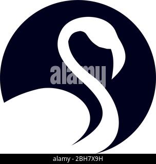 Flamingo bird icon logo design vector template Stock Vector