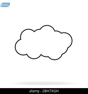 Cloud Icon, Cloud icon vector, in trendy flat style isolated on white background. Cloud icon image, Cloud icon illustration Stock Vector