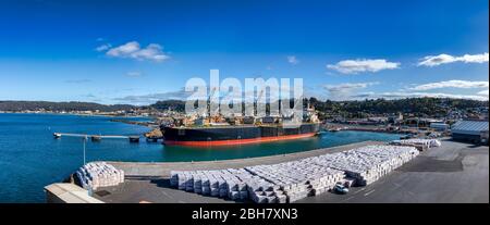 Panoramic view of the Port of Burnie in Tasmania, Australia Stock Photo