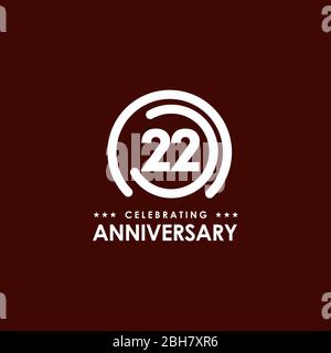 22nd year anniversary logo design vector template Stock Vector