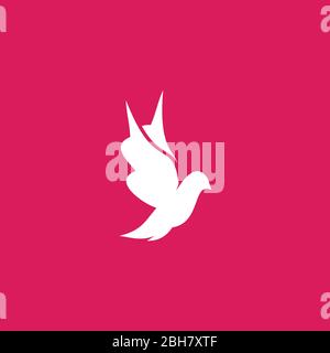 White dove logo icon design vector template Stock Vector