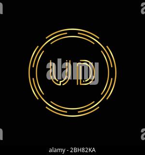 Initial UD Logo Creative Typography Vector Template. Digital Abstract Letter UD Logo Design Stock Vector