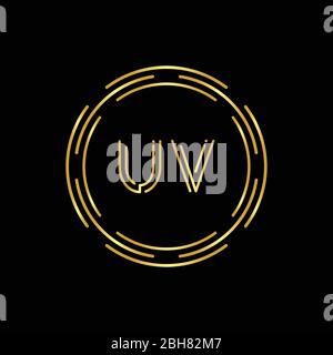 Initial UV Logo Creative Typography Vector Template. Digital Abstract Letter UV Logo Design Stock Vector