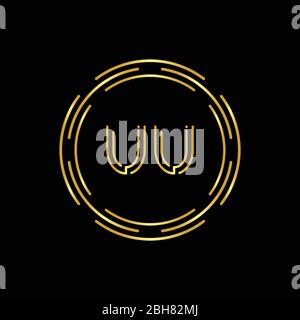 Initial UU Logo Creative Typography Vector Template. Digital Abstract Letter UU Logo Design Stock Vector