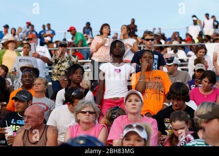 Austin Texas USA, June 5, 2009: Crowds watching event at the Texas high school state track championships at the University of Texas track stadium. ©Bob Daemmrich Stock Photo