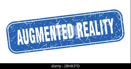 augmented reality stamp. augmented reality square grungy blue sign Stock Vector