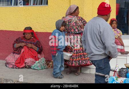 Ojinaga, Chihuahua, Mexico, December 9, 2009: Tarahumara Indians on the streets of Ojinaga, . ©Bob Daemmrich Stock Photo