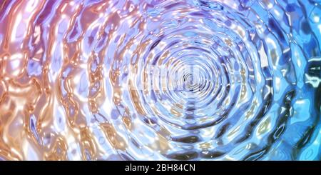waves in wate reflections on surface 3d render illustration background Stock Photo