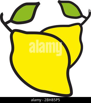 Lemon fruit icon logo design vector template Stock Vector