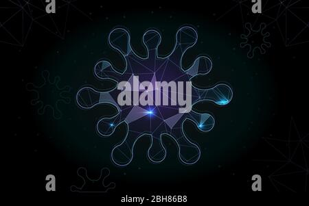 sci fi molecule shape interface screen futuristic HUD bar of the space ship. virus, bacteria, microbe structure atoms form and sign genetics illustrat Stock Vector