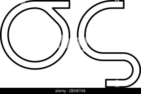 Sigma greek symbol small letter lowercase font icon outline black color vector illustration flat style simple image Stock Vector