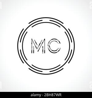 MC Logo. Letter Design Vector with Purple and Black Colors Stock Vector ...