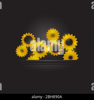 Industrial Background. Techno Gear Wheels. Mechanism Industrial Concept. Technology Cog Pattern. Mechanical Tool. Stock Vector