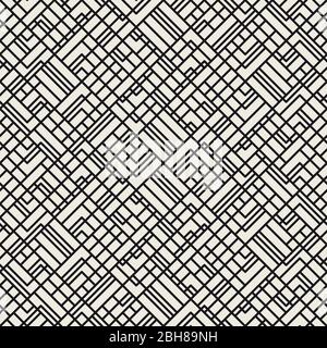 Vector seamless geometric pattern. Irregular tiles grid. Composition from randomly disposed rectangles. Stock Vector