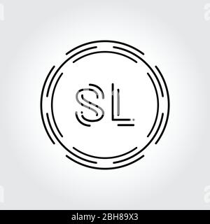 Initial SL Logo Design Creative Typography Vector Template. Digital Abstract Letter SL Logo Vector Illustration Stock Vector