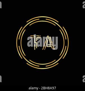 Initial Letter TA Logo Creative Typography Vector Template. Circle Letter TA Logo Design Stock Vector