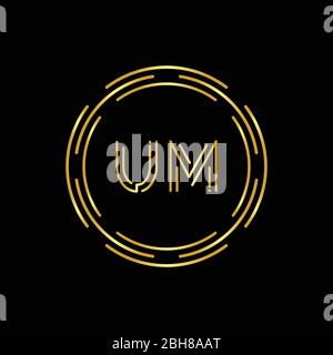 Initial UM Logo Creative Typography Vector Template. Digital Abstract Letter UM Logo Design Stock Vector