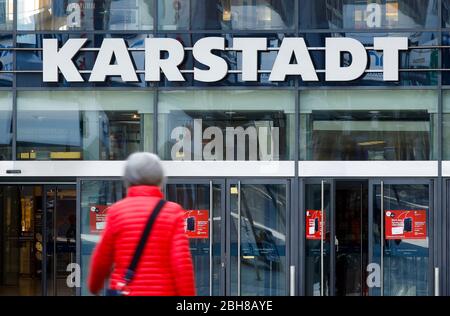 Essen, Ruhr Area, North Rhine-Westphalia, Germany - Galeria Karstadt Kaufhof store in the Limbecker Platz shopping centre, everyday life in times of t Stock Photo