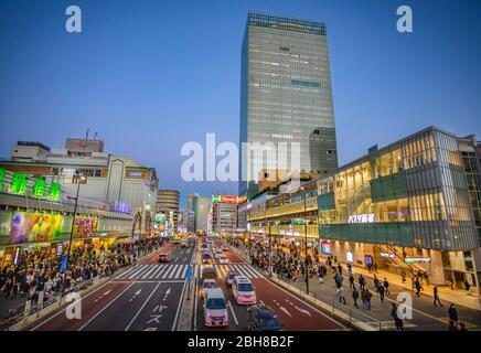 Japan, Tokyo City, Shinjuku District, Shinjuku Station South Side Stock Photo