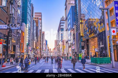 Japan, Tokyo City, Ginza District, Chuo Avenue Stock Photo