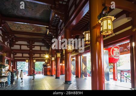 Japan, Honshu, Tokyo, Asakusa, Sensoji Temple, The Main Hall Stock Photo
