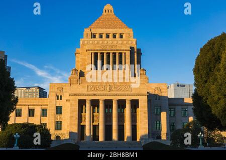 Japan, Honshu, Tokyo, Japanese National Diet Building Stock Photo