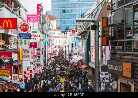 Japan, Honshu, Tokyo, Shibuya, Harajuku, Takeshita Dori Stock Photo