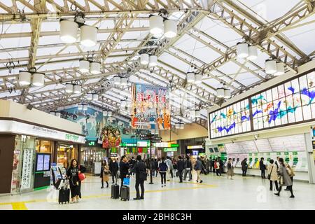 Japan, Honshu, Tokyo, Ueono, Ueno Station, Ticket Concourse Stock Photo