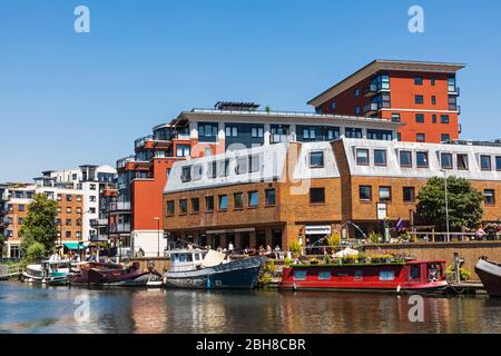 England, London, Kingston-upon-Thames, Riverfront Skyline Stock Photo