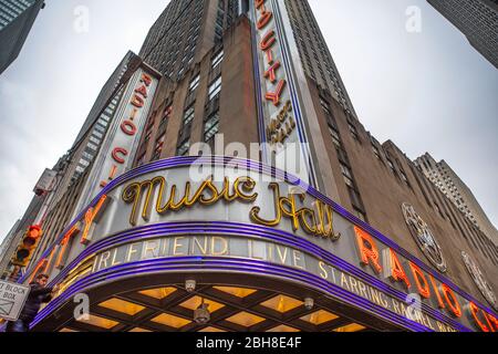USA, New York City, Manhattan, Rockefeller Center, Radio City Music Hall Stock Photo