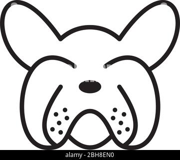 Bulldog line art logo icon design vector template Stock Vector