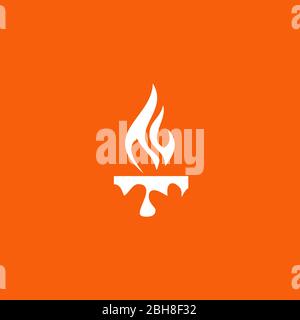 Candle light icon logo design vector template Stock Vector