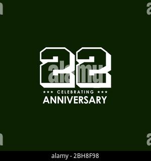 22nd year anniversary logo design vector template Stock Vector